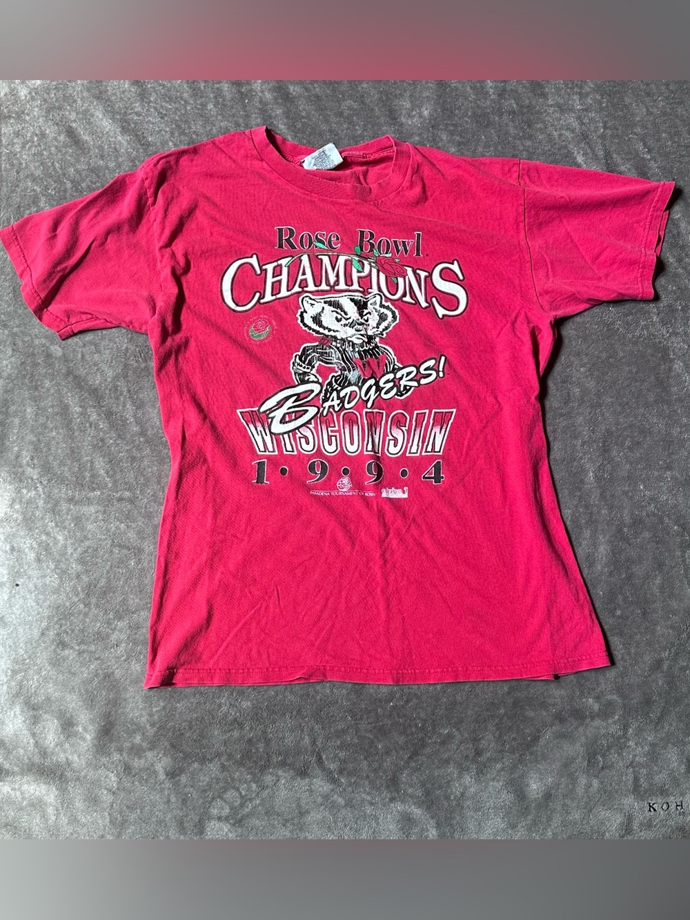 Vintage 1994 Wisconsin Badgers Rose Bowl Champions T Shirt Lee USA Large Bucky